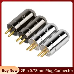 2 Pin 0.78mm Plug Audio Jacks 0.78 Connector Pin Headphones Male Earphone Jack For JH11 JH16Pro W4R Headset Clear Black Housing
