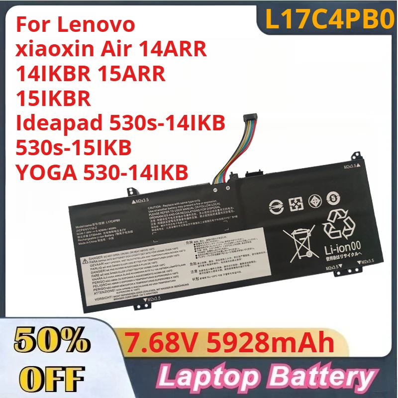 

7,68 В 5928 мАч L17C4PB0 L17M4PB0 для Lenovo Xiaoxin Air 14ARR 14IKBR 15ARR 15IKBR Ideapad 530s-14IKB 530s-15IKB YOGA 530-14IKB