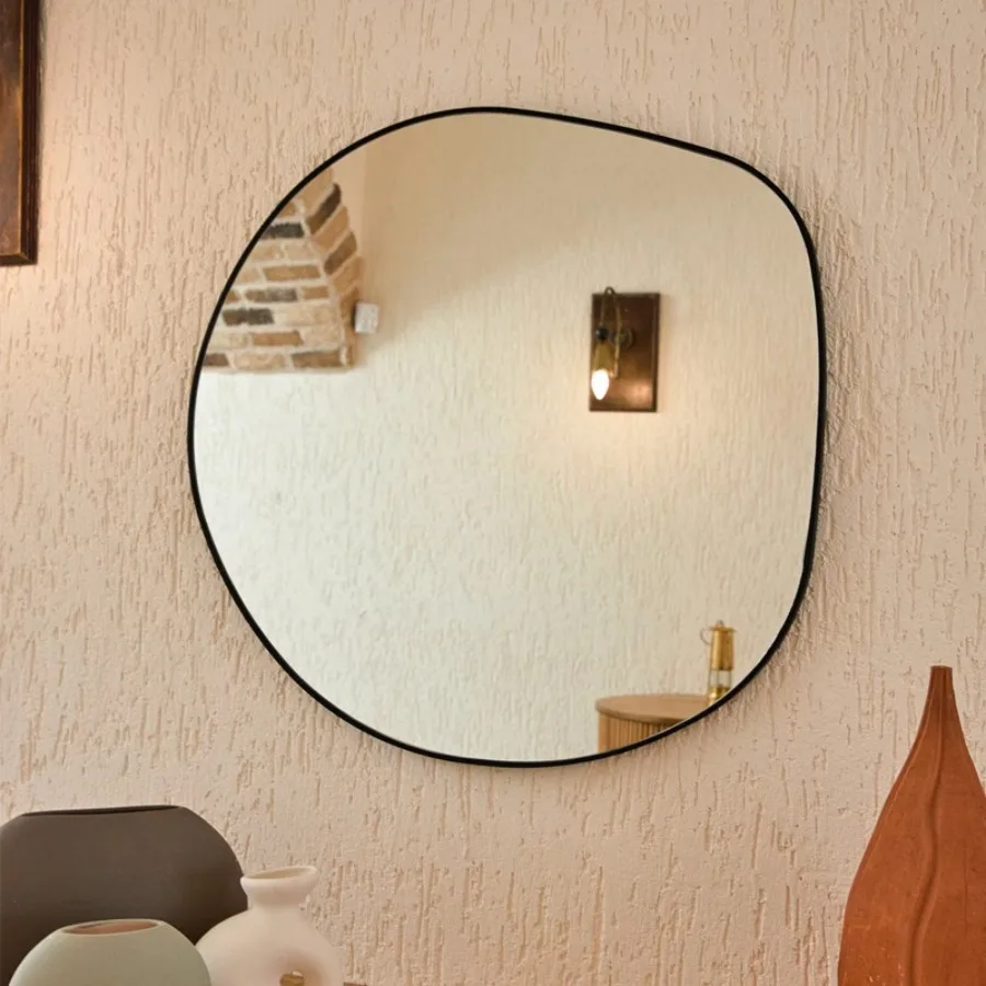 Round Mirror Ornament Wall Lace Makeup Women Bathroom Mirror Vintage Girls Shower Vanity Desk Nordic Design Espejos Decor Decor