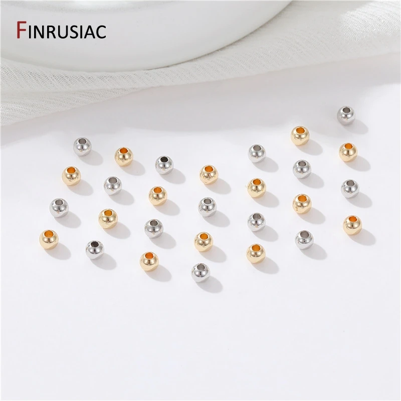 50-300pcs 2-6mm 14K Gold Plated Hollow Loose Spacer Beads for Jewelry Making  DIY Bracelets Jewelry Accessories Wholesale