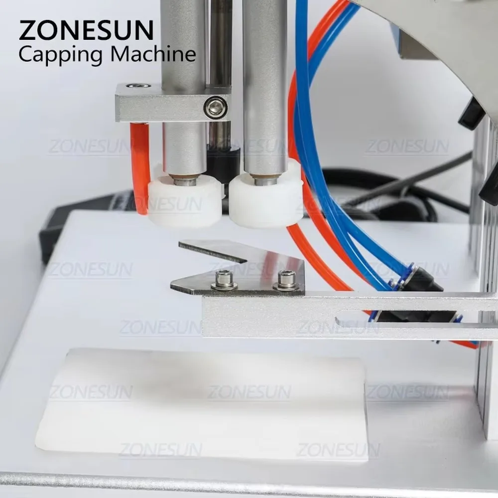 ZONESUN ZS-XG6100 Desktop Trigger Cap Capper Twist Sealing Plastic Glass Dropper Spout Pouch Bottle Capping Machine