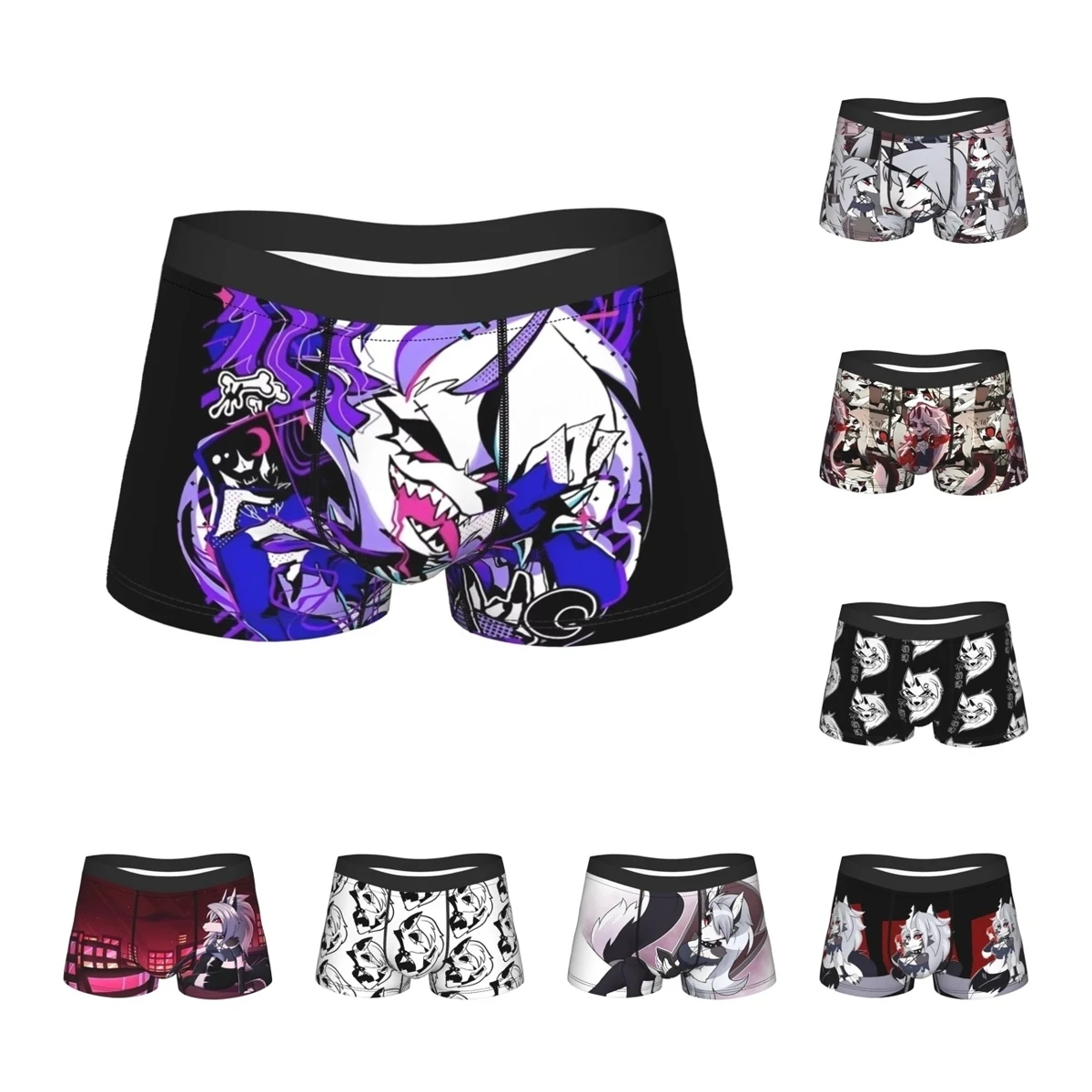 Mann Cartoon Helluva Boss Loona Boxershorts Shorts Höschen Weiche Unterwäsche Homme Neuheit S-XXL Unterhose