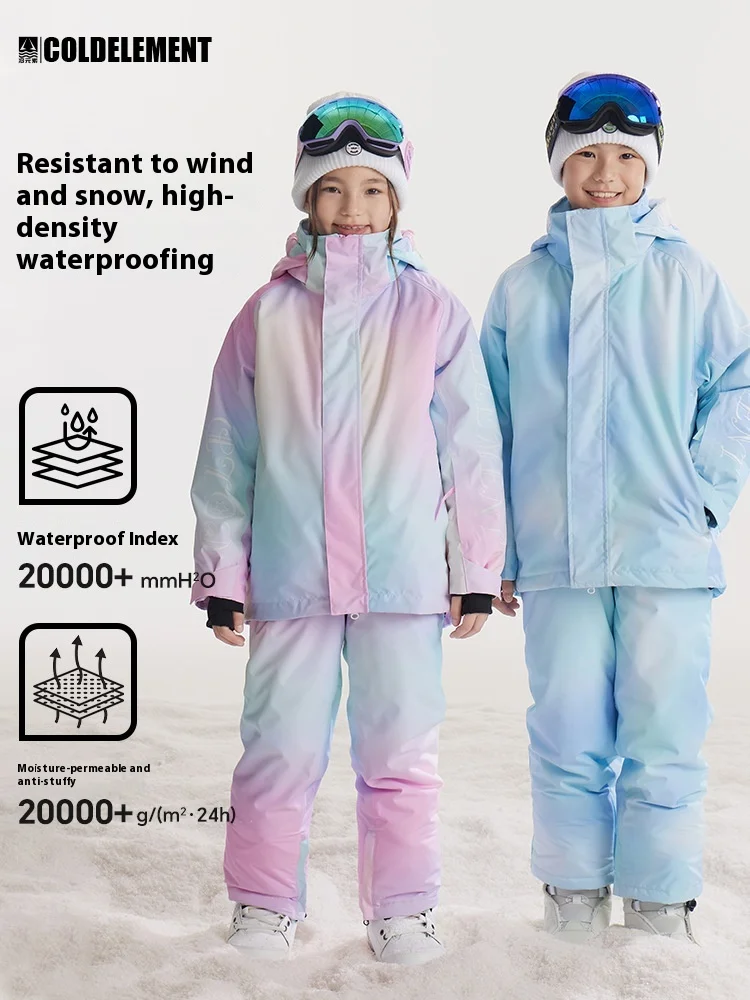 

New Children'S Warm Ski Suit Set Tinted Ski Jacket Windproof Outdoor Winter Ski Clothing And Pants Protective Suit Skiing