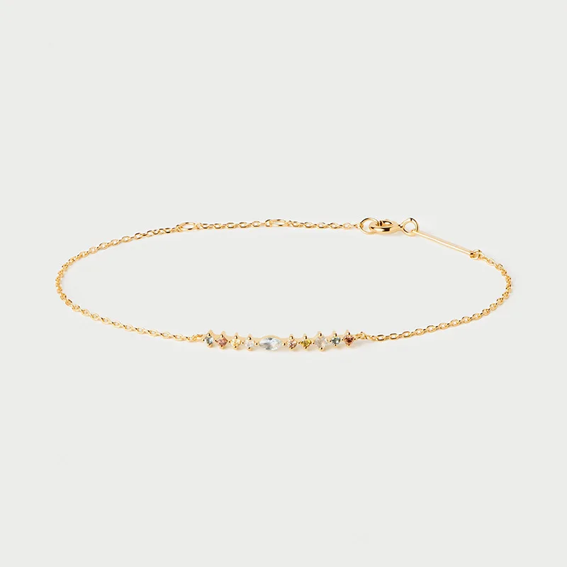 

Jenny&dave European American Retro S925 Pure Silver Color Zircon Versatile High-end Personalized Design Simple Luxury Bracelet