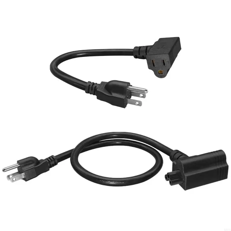 

X9FA 3 Interfaces Port Cable Nemas 5 15P Male to Double Female Port 14AWG Copper Wire for Home and Office Electronics