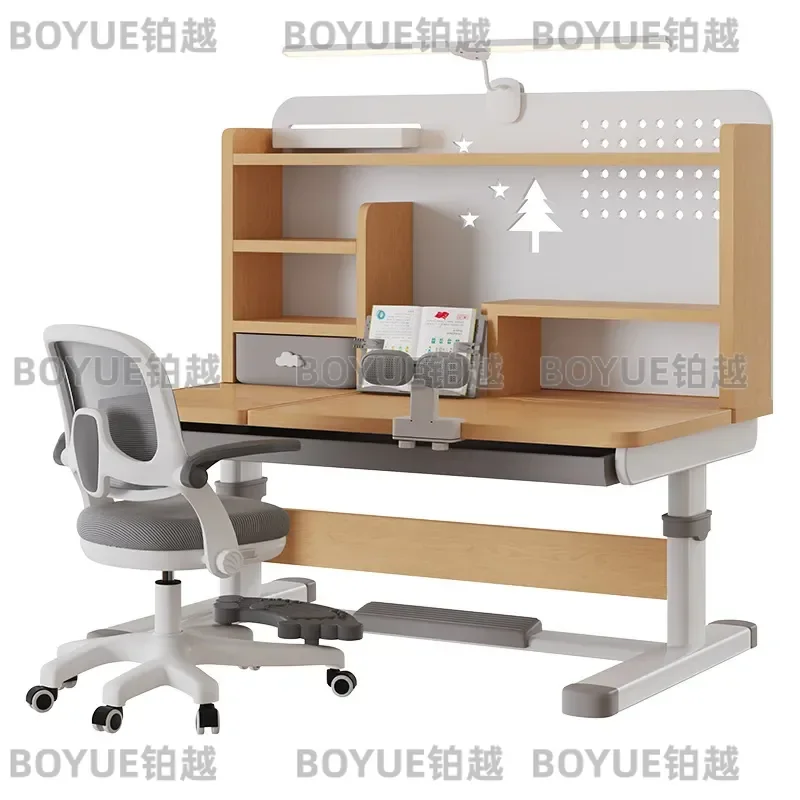 Adjustable Kids Study Desk and Chair Set Ergonomic Writing Table for Students Posture Correction Home Learning Furniture
