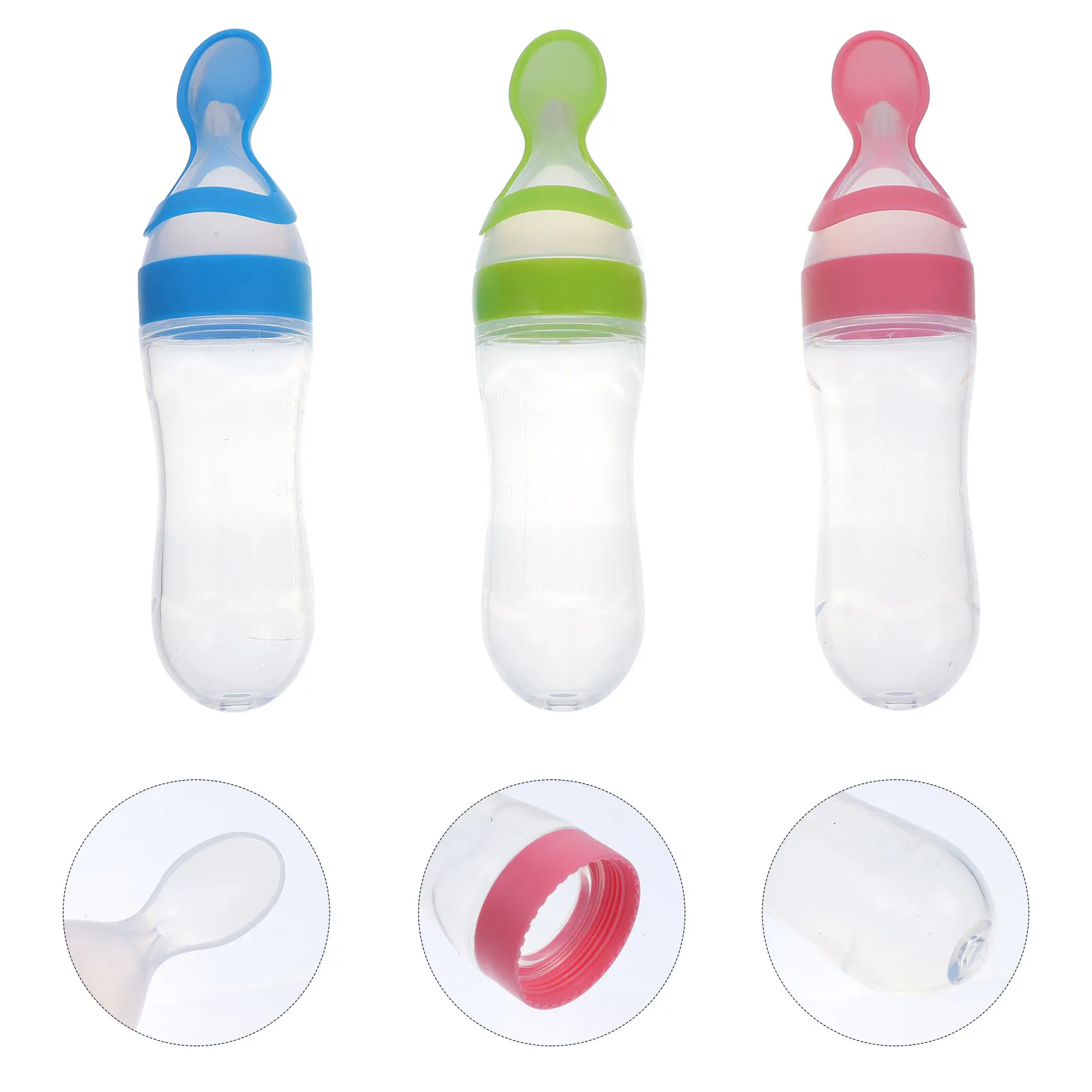 

Набор из 3 силиконовых бутылочек-дозаторов для прикорма младенцев (для рисовой каши и пюре), легко моются, принадлежности для кормления малышей