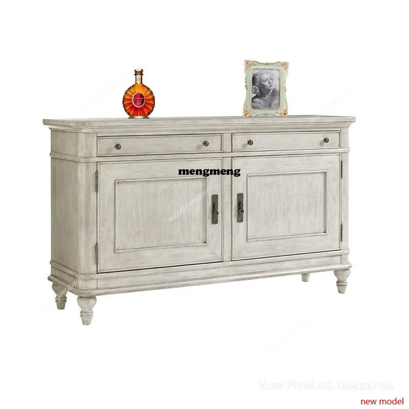 

C6601 American retro solid wood dining side cabinet, living room cabinet, door-to-door entrance cabinet