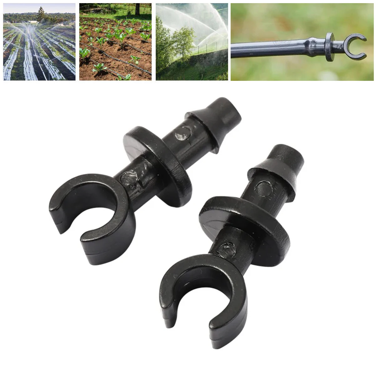 

4/7mm Hose Single Barbed Semi-Circular Shape End Plug 1/4''Pipe Waterstop End Joint Garden Micro-Irrigation Fittings Black 40Pcs