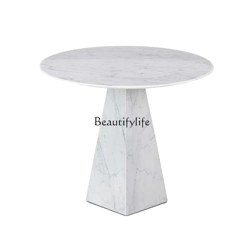 

yj25 Natural Marble Round Coffee Table Round Modern Minimalist Living Room Home Side Corner Table
