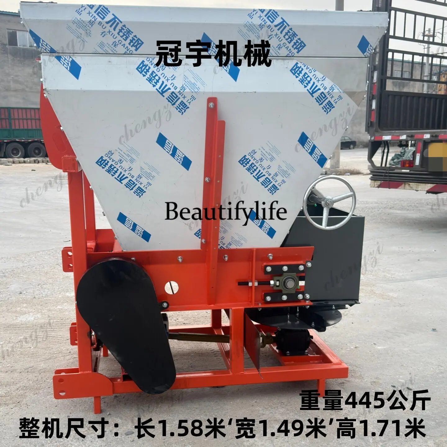 Manure spreader Large tractor with large capacity Two-square manure spreader Thickened shelf Stainless steel hopper accessories