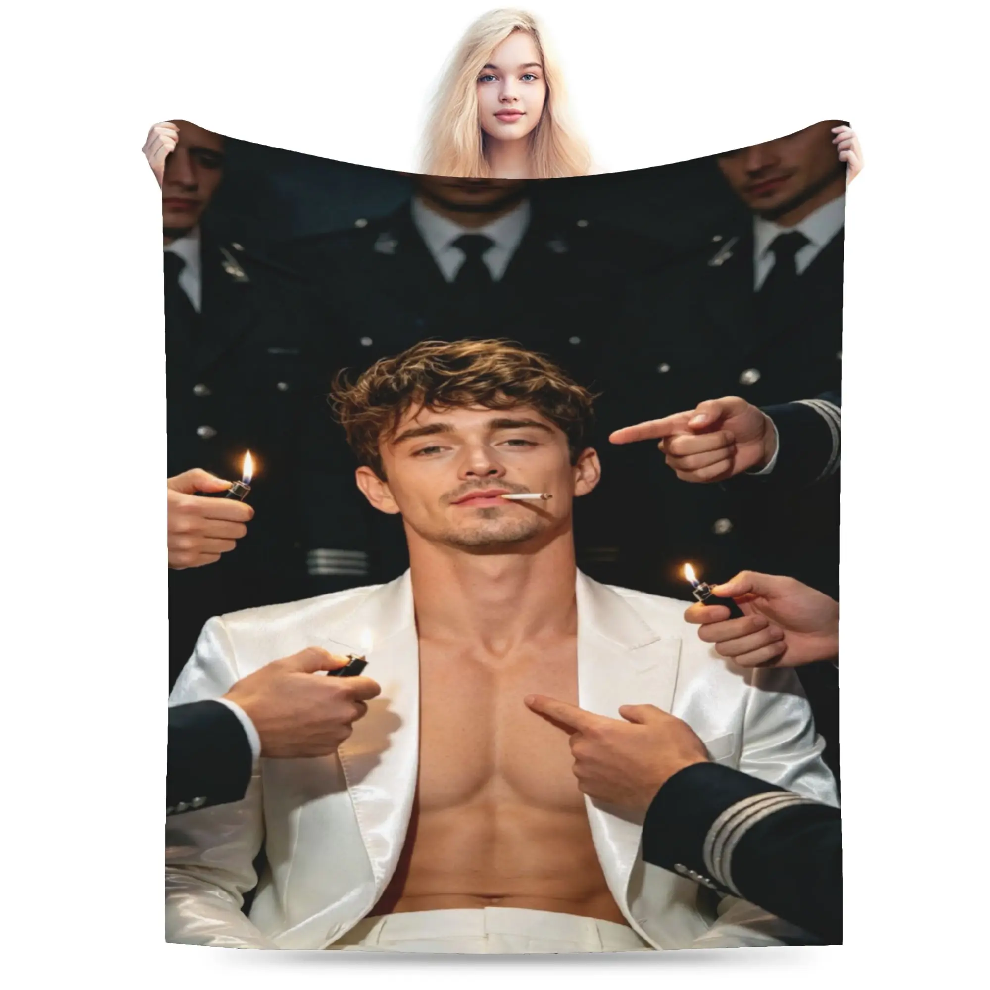 C-Charles L-Leclercs Super Soft Blanket  Decorative Plush Throw Blanket Print Living Room Flannel Bedspread Sofa Bed Cover