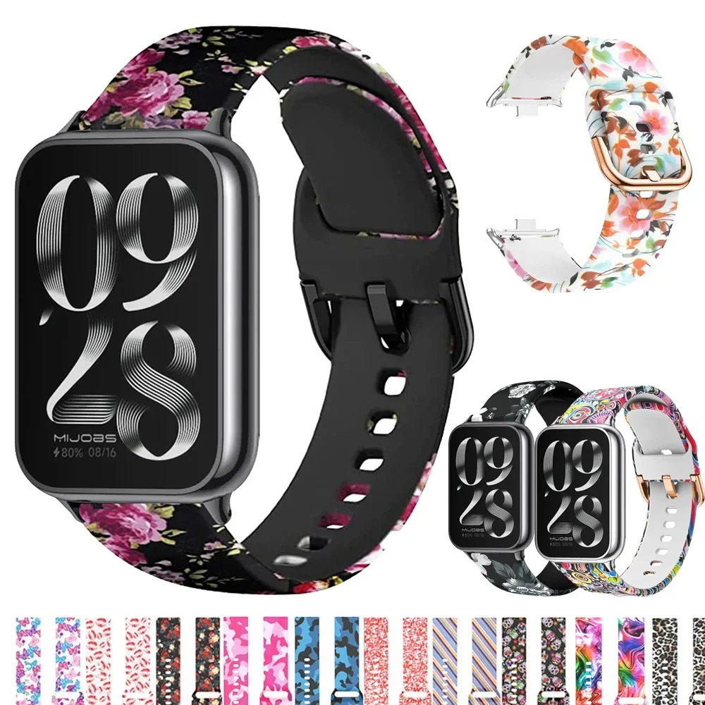 

Printing Strap for Xiaomi Mi Band 8 Pro MiBand 8 Replacement Silicone SmartWatch Wristband Bracele correa Redmi watch 4 Strap