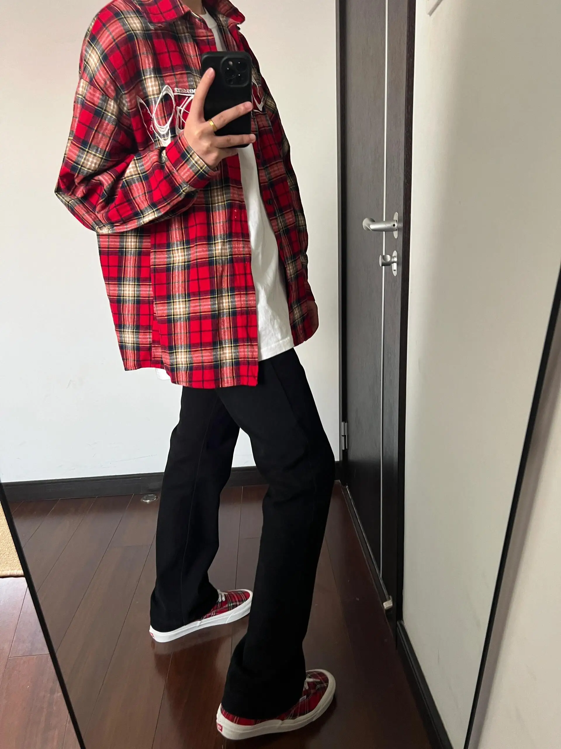 

High Waist Slim Fit Extended Length Men's Jeans Bla Knife Straight Leg Micro Flared Pants Youth Trend Cotton Denim