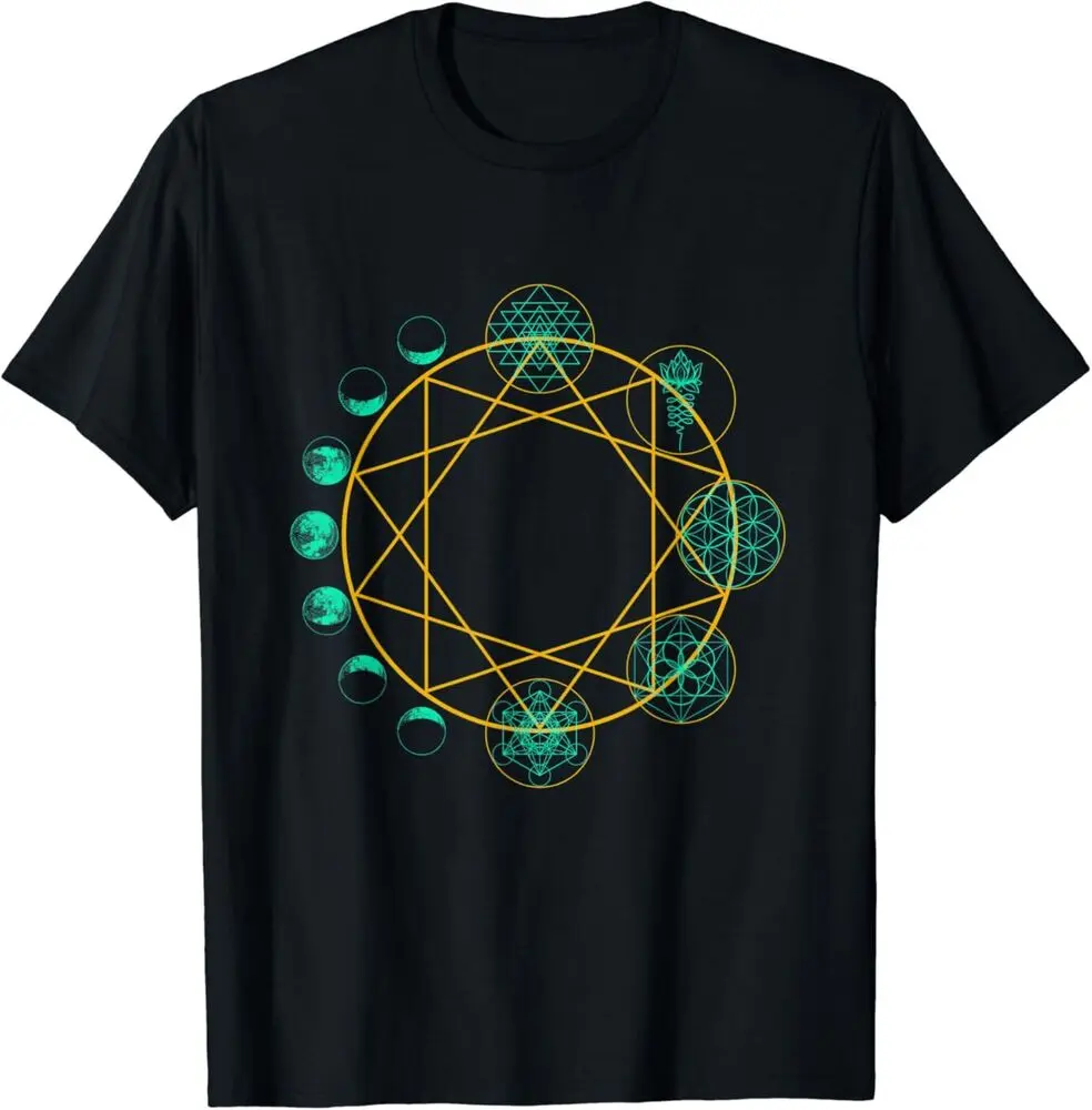 NEW LIMITED Cube Flower of Life Moon Design Best Gift T-Shirt Size S-3XL