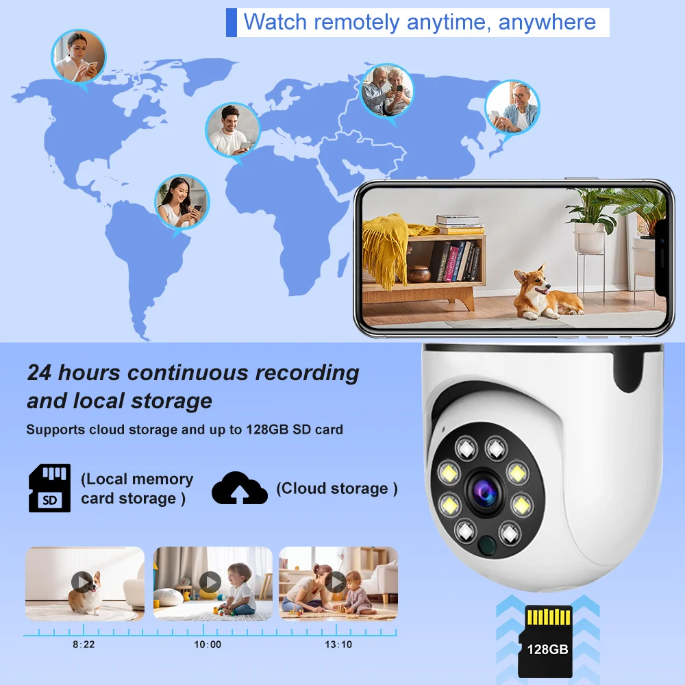 tuya 5MP E27 Bulb Camera Full Color Night Vision 360 Degree Rotating WiFi Indoor Camera Baby Monitor Voice Alarm Two-way Audio