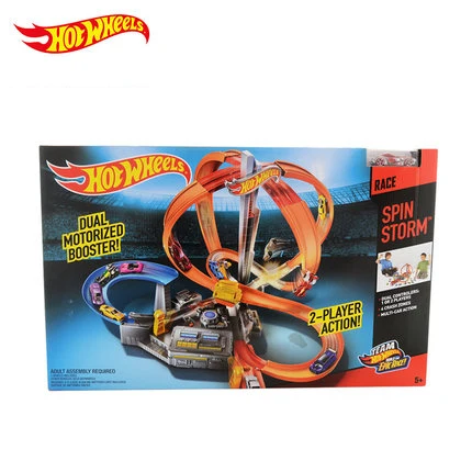 HotWheels Roundabout Track Toy Square City Miniature Car Model Toys For Children Classic Kids gift Carros Brinquedos Educativo