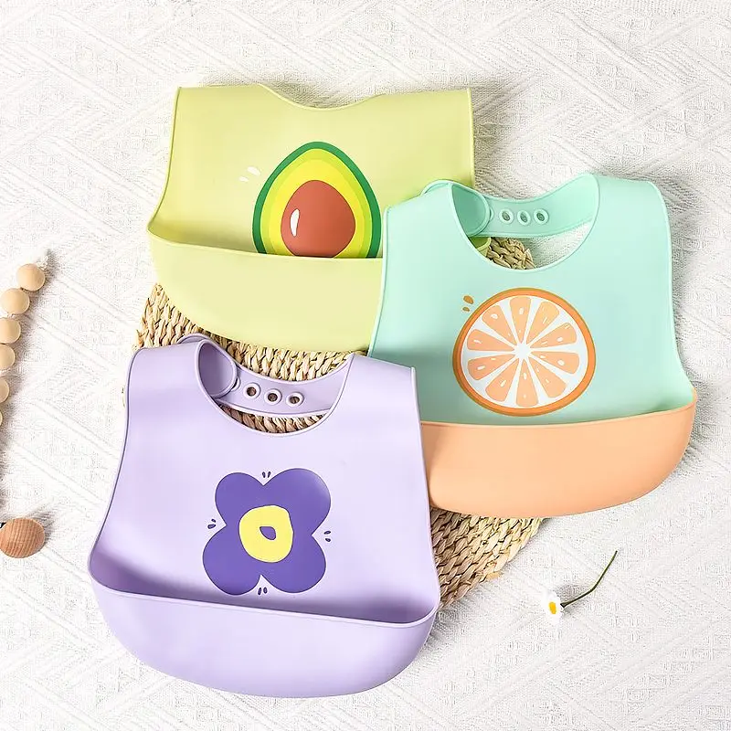 Baby Food Waterproof Bib Baby Food Bib Silicone Childrens Summer Saliva Bib Baby Accessories Newborn