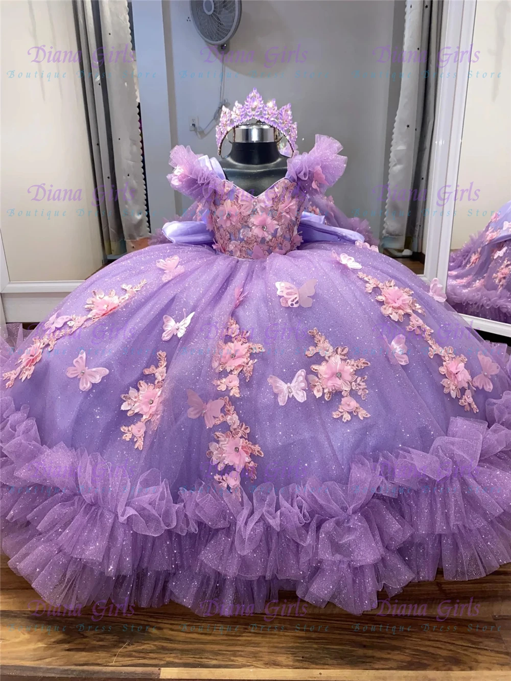 

New Quality Luxury Tulle Fluffy Flower Girl Dress Exquisite Applique for Girls Wedding Ball Dresses Kids Birthday Party Gowns