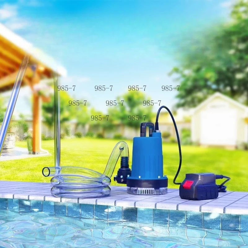Outdoor Wireless Portable Submersible Pump with 21V, Multi-function for Fish Pond Water Exchange & Irrigation