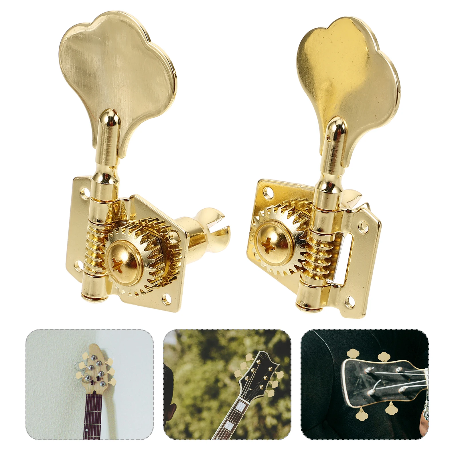 

2 Pcs Bass Buttons Guitar Replacement Accessory Peg Tuning Pegs Head