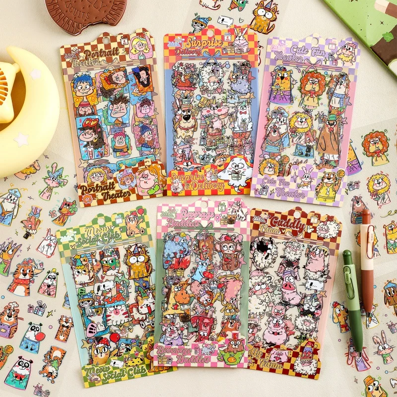 24pack-lot-kawaii-dog-elephant-animal-stickers-cute-scrapbooking-diy-diary-decorative-stationery-sticker-album-stick-label
