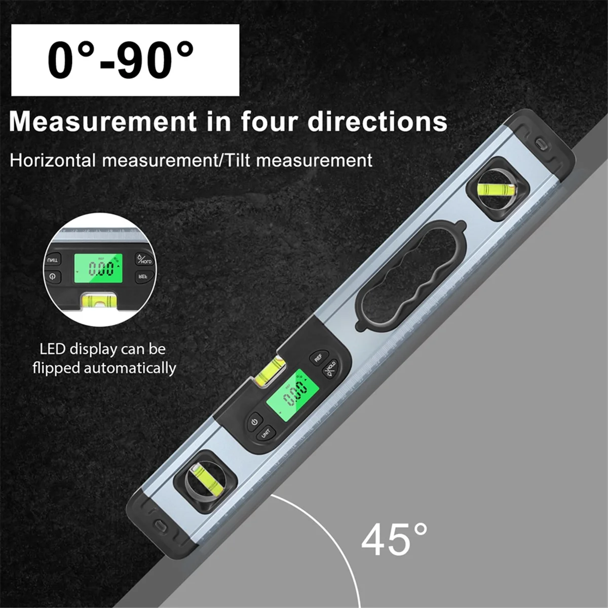 

Digital Protractor Inclinometer Level Meter Goniometer Measuring 90 Degree Gauge Digital Display Inclinometer Black