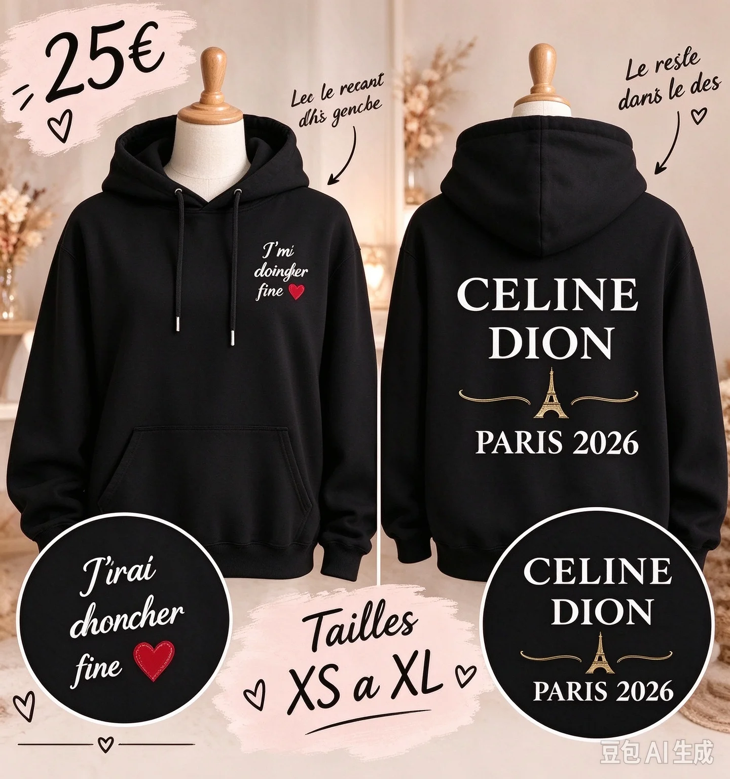 Men Women Celine Dion Paris 2026 Tour Hoodie Unisex Pullover Hooded Sweatshirt Vintage Concert Graphic Fan Tops Men Hoodies