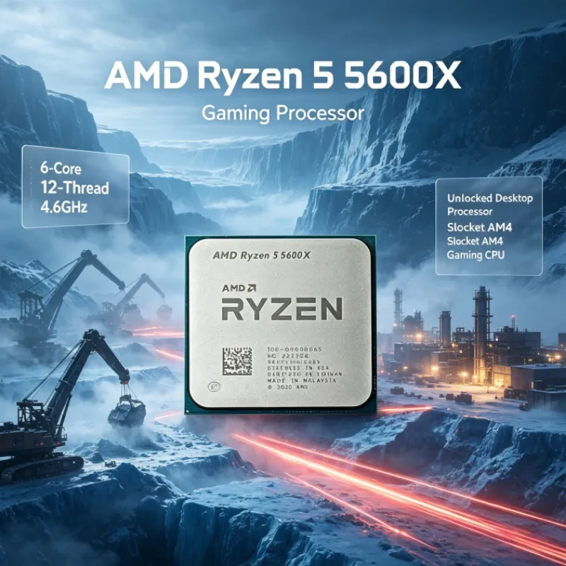 Ryzen 5 5600X Unlocked AM4 CPU Six-Core 12-Thread Desktop Gaming Processor