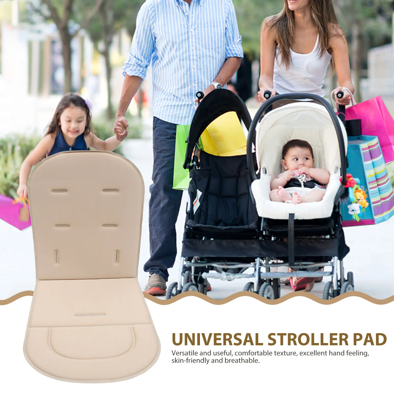 Baby Stroller Cushion Cotton Breathable Infant Seat Pad Soft Washable Universal Baby Pad Stroller Cushion Accessories view 6