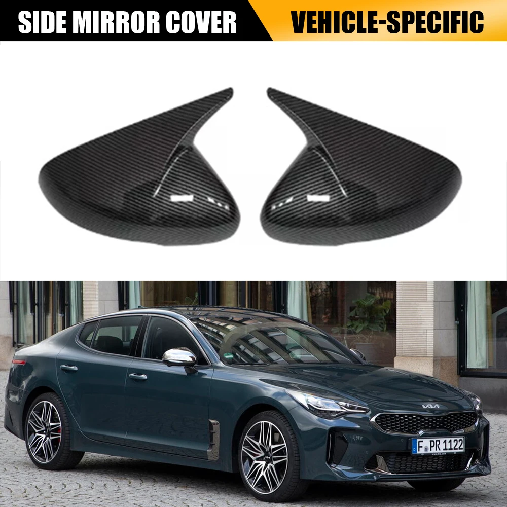 

Для Kia Stinger 2018-2023 крышки зеркал из углеродного волокна | Пара Глянцевый Черный Матовый Черный Серебристый Красный Синий Желтый