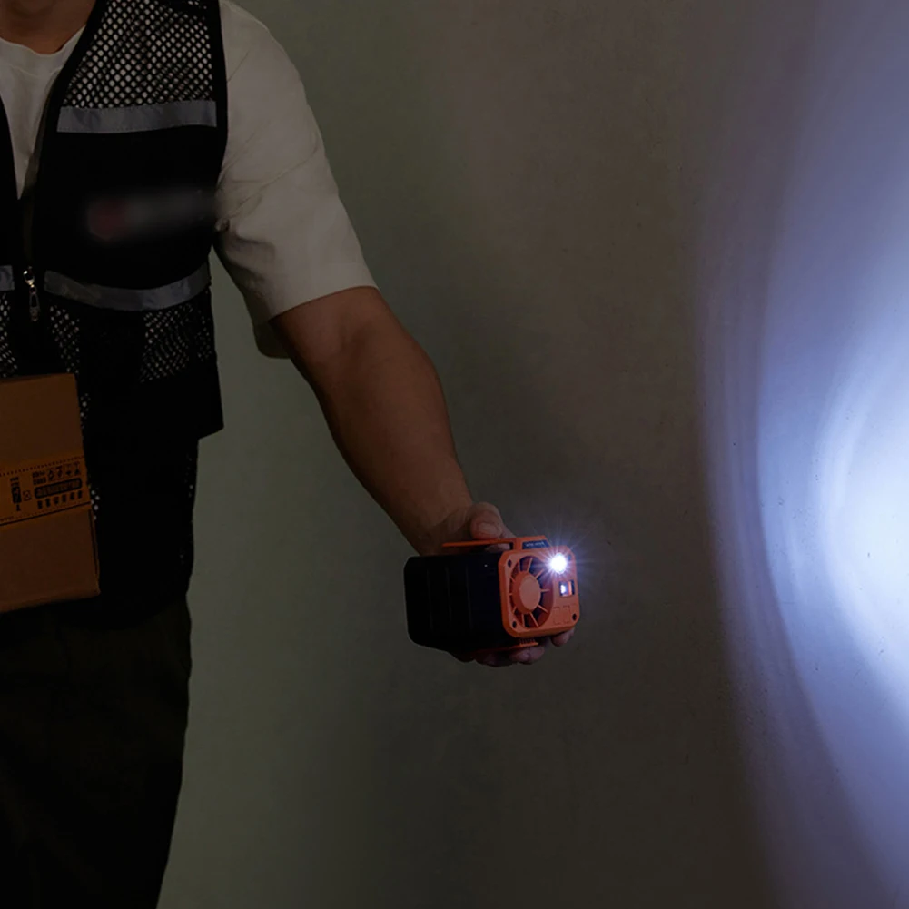 

Mini Hanging Waist Fan 3 Speeds Hands-free Belt Fan 9000mAh Belt Clip Fan LED Emergency Light for Outdoor Hiking Climbing Sports