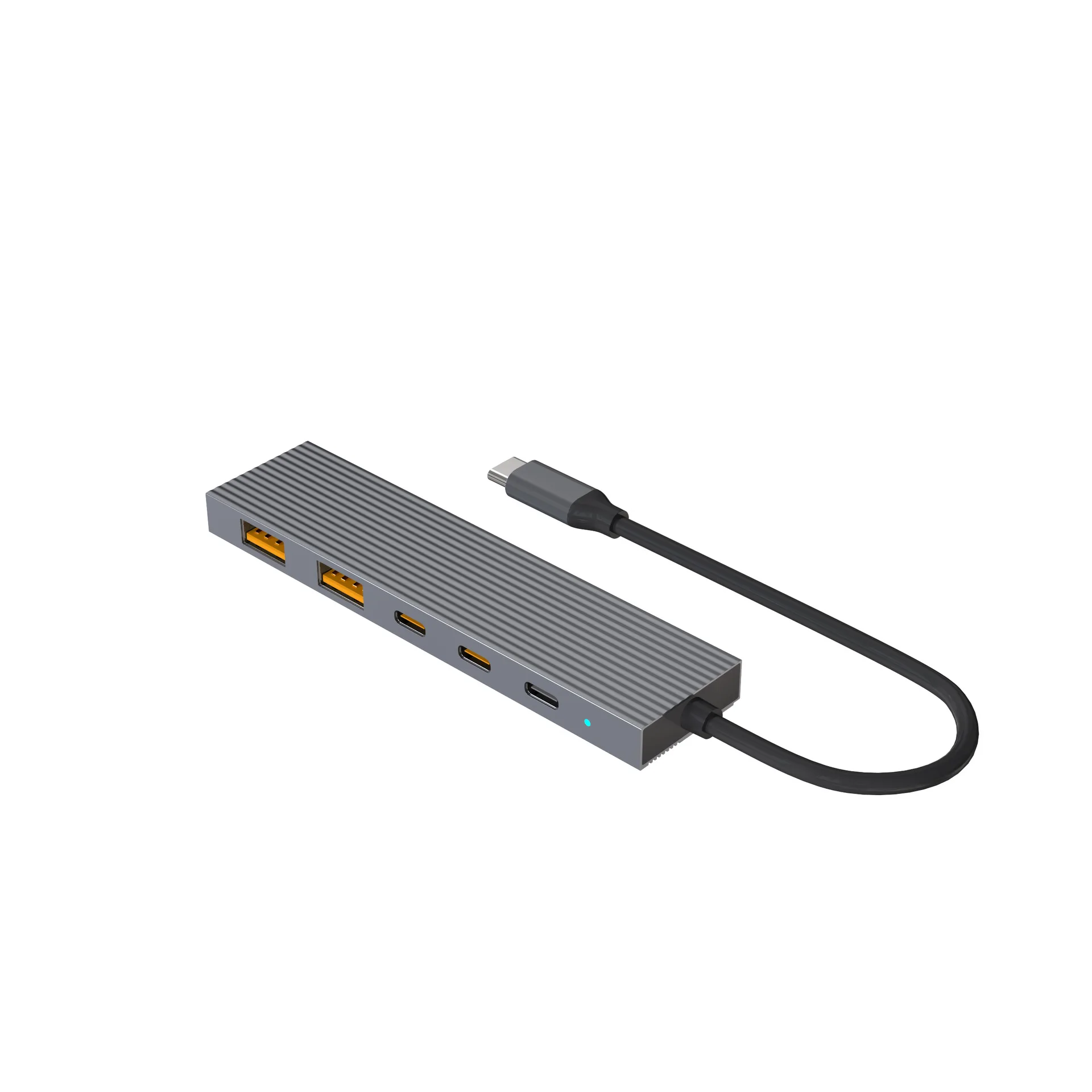 In Usb C Docking Station Hub Gbps Ports W Pd Charging Dual Type-C Usb-A Splitter Adapter Laptop Desktop Office Work Travel Setup