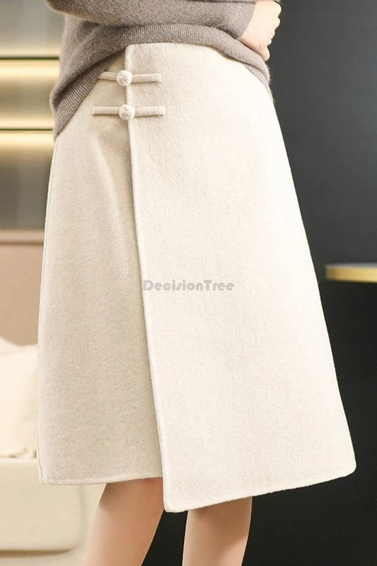 

Новинка 202, весна-осень, китайская ретро-юбка в национальном стиле, утолщенная юбка Alf, женская короткая свободная повседневная юбка Ципао на пуговицах Cheongsam