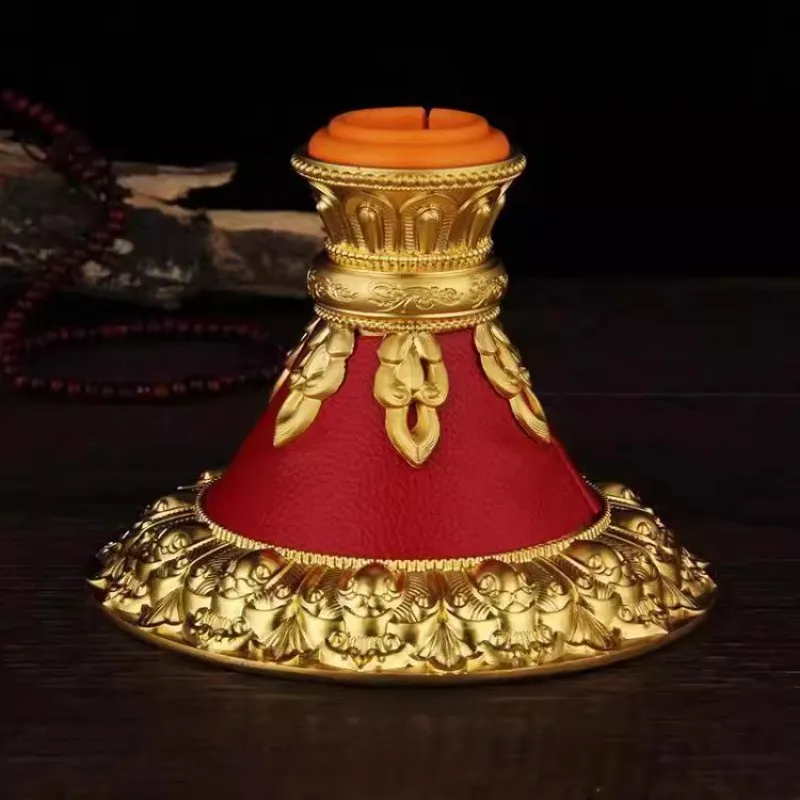 Alloy Prayer Wheel Base Hand Cranked Rotation Base Lotus Base Ornament