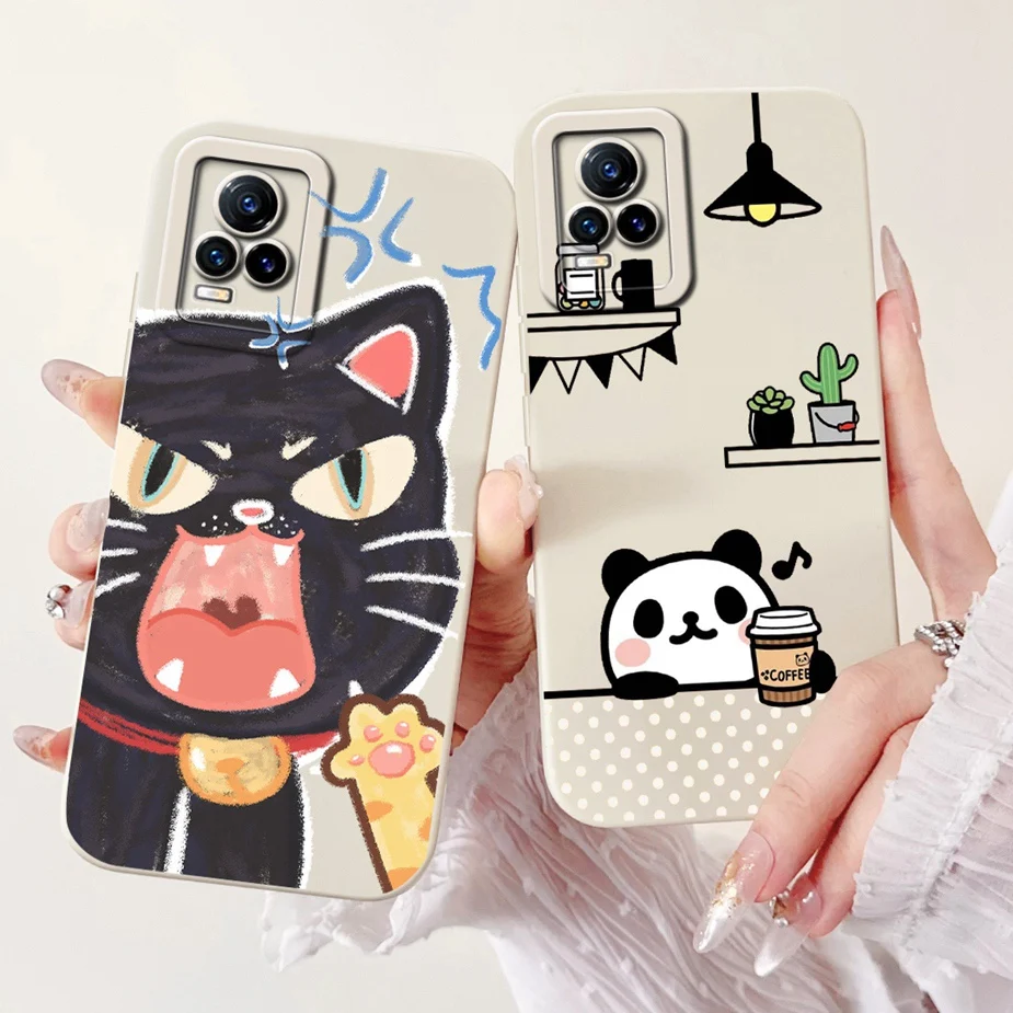 For Vivo V21e 4G Case V2061 Luxury Candy Painted Cover Soft Silicone Phone Case For Vivo V21 V 21 VivoV21 e Fundas 6.44'' Bumper