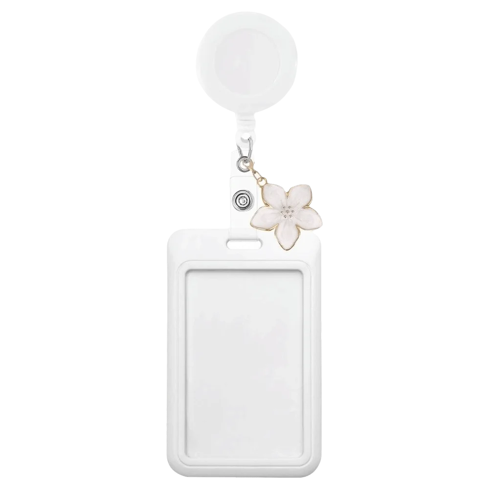 Hanging Decoration Picture Card Holder Retractable Flower Charm Photocard Holder Easy To Pull Badge Reel Holder Office Worker