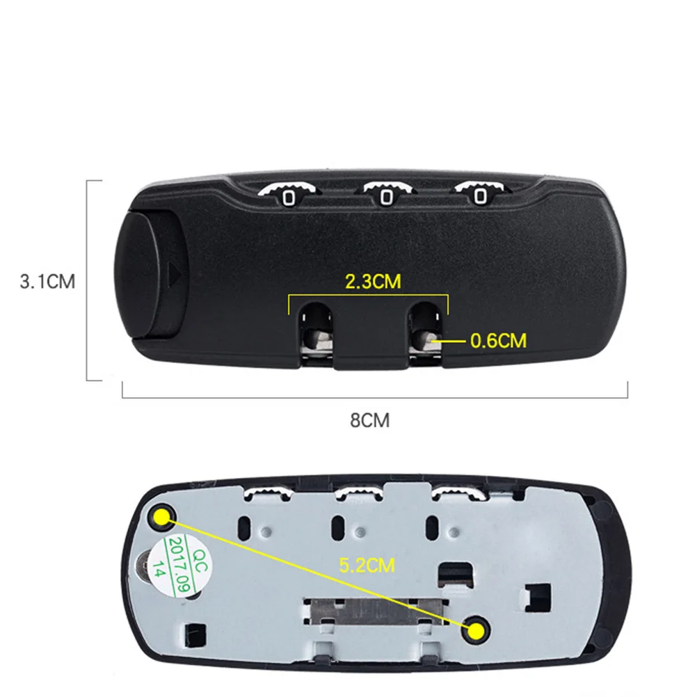 

Password Lock Suitcase 3 Dial Security Luggage for Travel Backpack Combination -dial