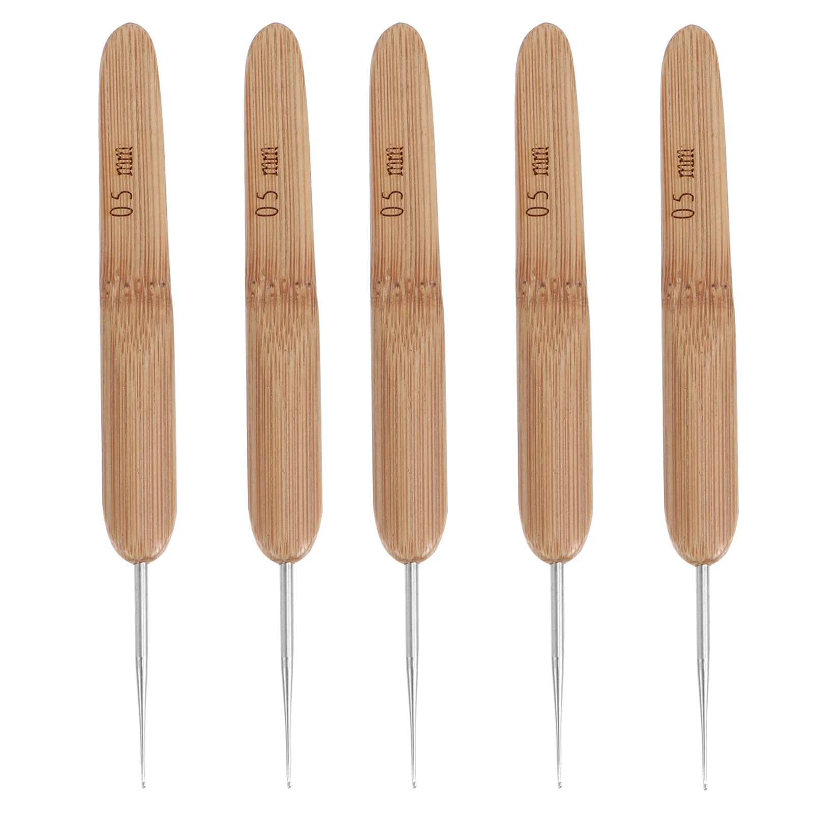 

5 Pcs Hair Crochet Needle Hooks 0 5mm Single Head Bamboo Handle Braids Accessories Dreadlocks Knitting Tools Hairdressing Tool