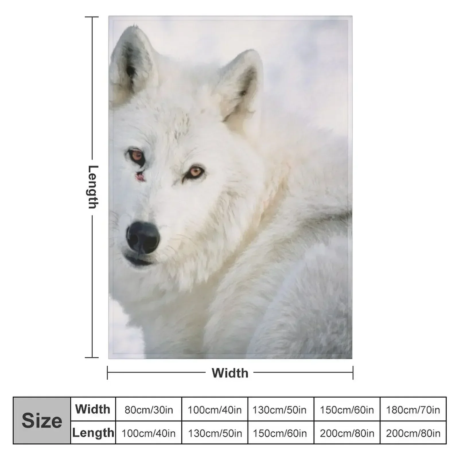 Arctic Wolf Throw Blanket Quilt blankets and throws Blankets