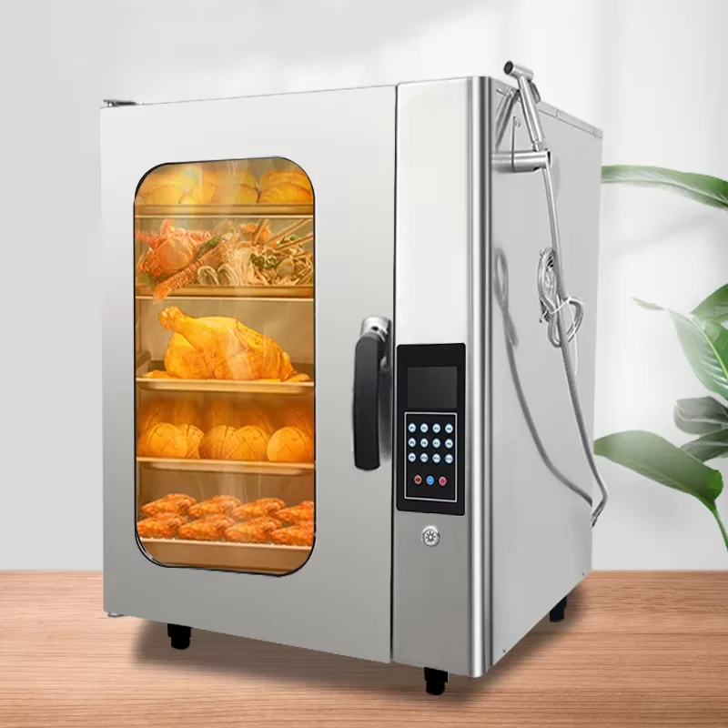 Layer Universal Steam Automatic Cleaning Button Stainless Steel Bread Cake Pizza Oven 7.5KW Bakery Equipment