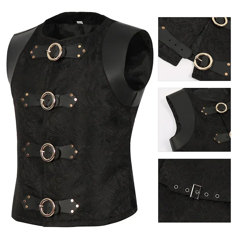 

Men New Victorian Suit Vest Casual Vest Stage Show Costume Evening Dress Medieval Jacket Male Gothic Steampunk Gothic Waistcoat