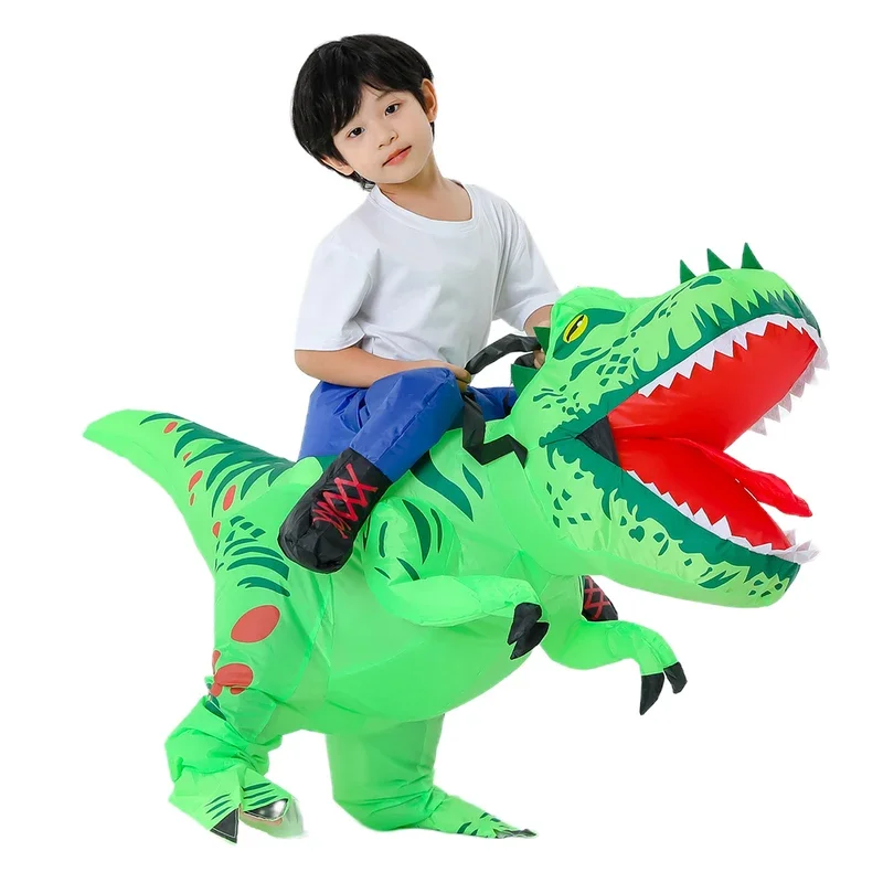 EE01 هالوين الكبار الاطفال نفخ تي ريكس ديناصور زي البدلة تأثيري مضحك الهواء تفجير الدعاوى كرنفال عيد الميلاد موضوع P & 0Ww