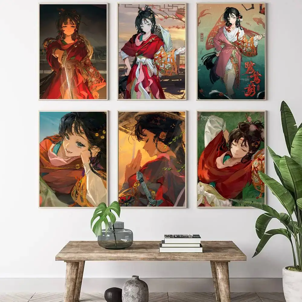 Paper Heron Anime Reverse 1999 Art Sticky Wall Waterproof Home Living Room Bedroom Bar Aesthetic Decoration