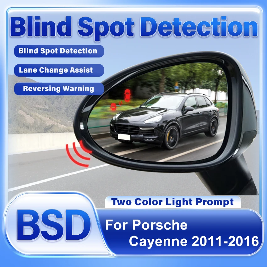 Car Rearview Mirror BSD BSM BSA Blind Spot Detection System Lane Change Assist Parking Sensor For Porsche Cayenne 2011-2016