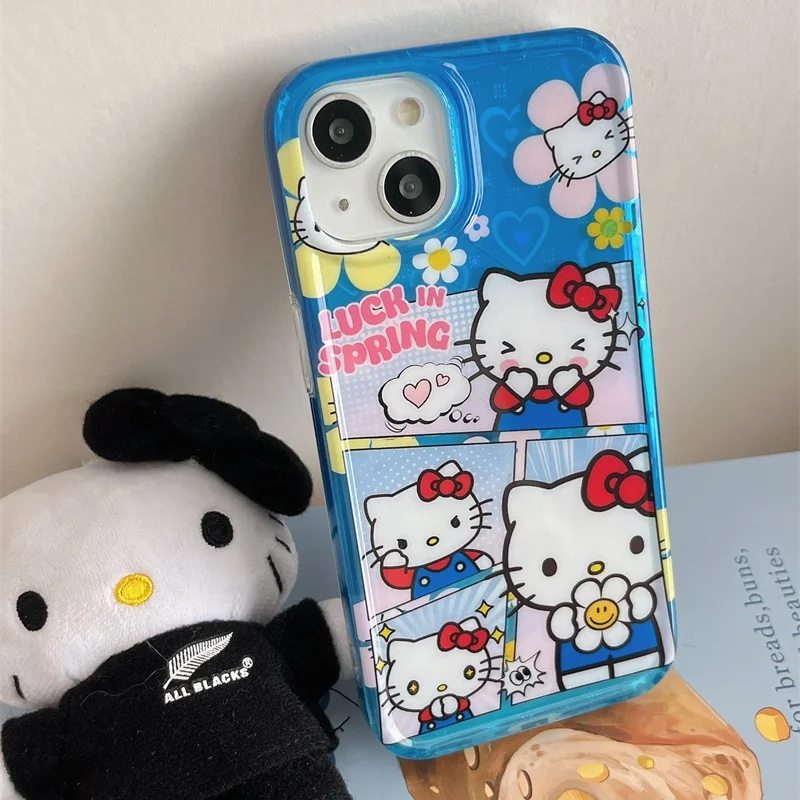 헬로 키티 꽃 패턴 아이폰 케이스 이미지