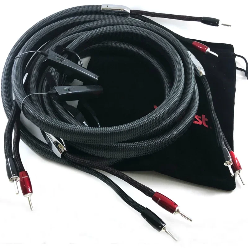 Hi-end WEL Signature kabel głośnikowy serii 1000 srebrny Spade/wtyczka bananowa Biwire 2 do 4 kable głośnikowe wzmacniacza audio HiFi