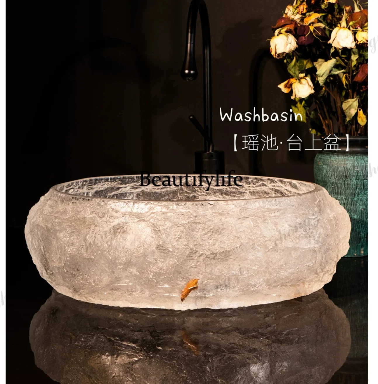 Light luxury transparent acrylic table basin wash basin single basin  wash table creativity