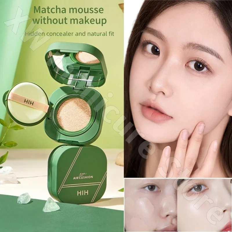 HIH Mousse Matcha Silk Mist Color Lock Air Cushion BB Cream Modify Concealer Hide Pores Fitting Lightweight Air Cushion Set