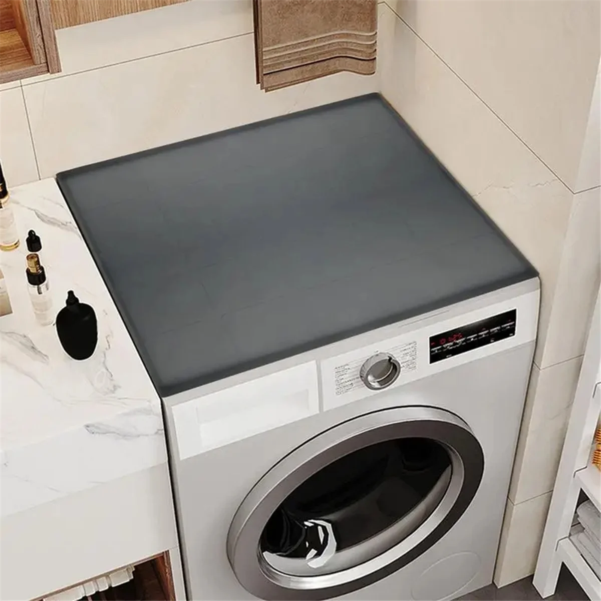 Hot New Dryer Mat for Top of Dryer Silicone Washer Dryer Cover Top Washing Machine Cover Dust-Proof Waterproof Protector Mat B